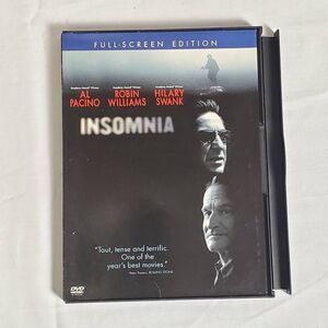 Insomnia (DVD, Full Screen) Al Pacino Robin Williams Hilary Swank Thriller